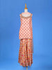 Peach Sharara Salwar Suit for Women Adorned with Floral Printed Designs, with Sleeveless top - Diadem