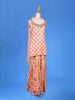 Peach Sharara Salwar Suit for Women Adorned with Floral Printed Designs, with Sleeveless top - Diadem