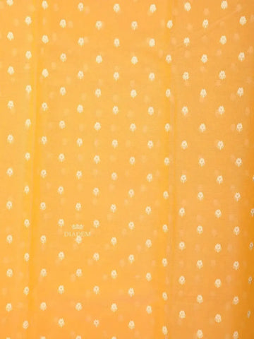 Yellow Art Silk Saree with Small Flower Design on the Body with Matching Border - Diadem