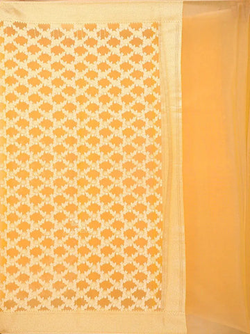 Yellow Art Silk Saree with Small Flower Design on the Body with Matching Border - Diadem