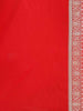 Red Semi Banarasi Saree with Paisley Motifs on the Body with Zari Border - Diadem