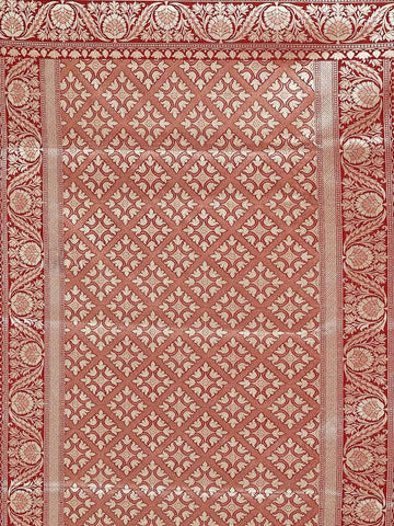 Maroon Banarasi Saree With Zari Butta on the Body with Zari Border - Diadem