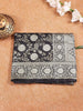 Black Banarasi Saree with Flower Motif on the Body with Zari Border - Diadem