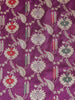 Purple Banarasi Saree with Fancy Floral Design on the Body with Zari Border - Diadem