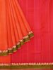 Dark Pink Silk Saree with Stripes on the Body and Contrast Zari Border - Diadem