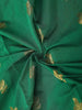 Green Silk Cotton Saree with Floral Motif Design on the Body with Contrast Border - Diadem
