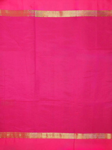 Green Silk Cotton Saree with Floral Motif Design on the Body with Contrast Border - Diadem