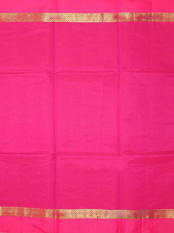 Brown Silk Cotton Saree with Flower Motif Design on the Body with Contrast Border - Diadem