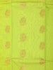 Light Green Silk Cotton Saree with Rose Motif on the Body and Contrast Border - Diadem
