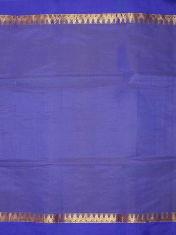 Light Green Silk Cotton Saree with Rose Motif on the Body and Contrast Border - Diadem