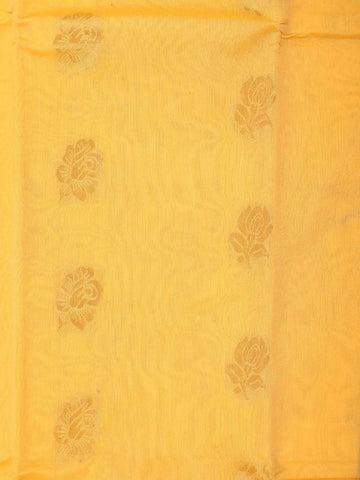 Sandal Silk Cotton Saree with Rose Motif on the Body with with Contrast Border - Diadem