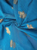 Blue Silk Cotton Saree with Floral Design on the Body with Contrast Zari Border - Diadem