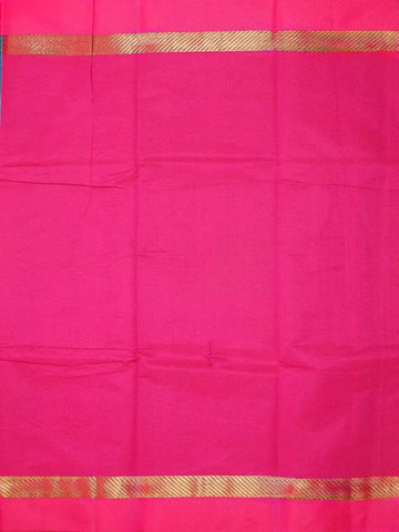 Blue Silk Cotton Saree with Floral Design on the Body with Contrast Zari Border - Diadem