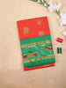 Dark Orange Silk Cotton Saree with Flower Motif on the Body with Contrast Designed Border - Diadem