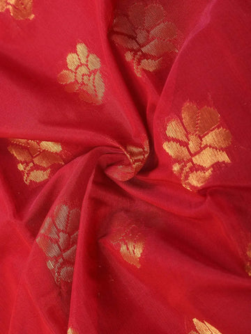 Maroon Silk Cotton Saree with Floral Design on the Body with Ikat Designed Border - Diadem