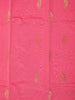 Pink Silk Cotton Saree with Leaf Motif on the Body with Designed Contrast Border - Diadem