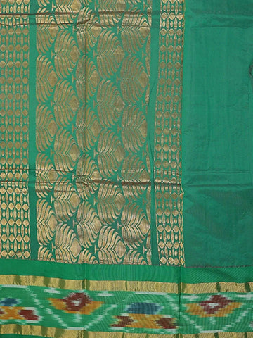 Pink Silk Cotton Saree with Leaf Motif on the Body with Designed Contrast Border - Diadem