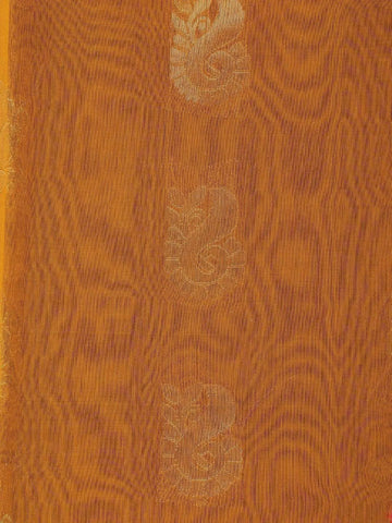 Brown Silk Cotton Saree with Paisley Motif on the Body with Ikat Designed Border - Diadem