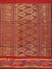 Brown Silk Cotton Saree with Paisley Motif on the Body with Ikat Designed Border - Diadem