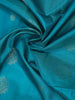 Teal Blue Soft Silk Saree with Floral and Paisley Design on the Body with Contrast Border - Diadem