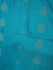 Teal Blue Soft Silk Saree with Floral and Paisley Design on the Body with Contrast Border - Diadem