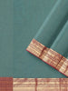 Green Kanchi Cotton Saree with Plain Thread Butta and Zari Border - Diadem