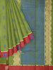 Parrot Green Kanchi Cotton Saree with Thread Butta on the Body and Thread with Zari Border - Diadem
