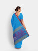 Blue Kanchi Cotton Saree with Thread Butta on the Body and Thread with Zari Border - Diadem