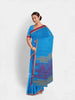 Blue Kanchi Cotton Saree with Thread Butta on the Body and Thread with Zari Border - Diadem