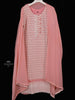Peach Cotton Straight Cut Salwar Suit for Girls Adorned with Floral Threadwork Embroidery, paired with Dupatta - Diadem