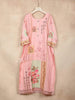 Baby Pink Straight Cut Salwar Suit for Girls Adorned with Sequins and Flower Design with Dupatta - Diadem