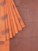 Orange Silk Saree with Zari Butta on the Body and without Border - Diadem