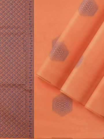 Orange Silk Saree with Zari Butta on the Body and without Border - Diadem