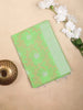 Light Green Silk Cotton Saree with Floral Design on the Body with Matching Border - Diadem