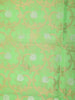Light Green Silk Cotton Saree with Floral Design on the Body with Matching Border - Diadem