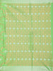 Light Green Silk Cotton Saree with Floral Design on the Body with Matching Border - Diadem
