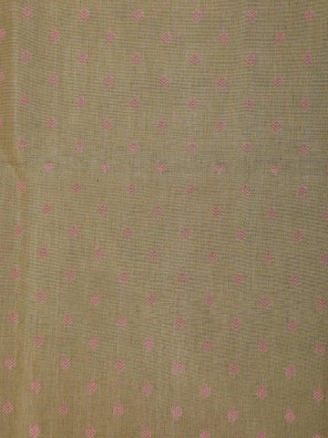 Olive Green Silk Cotton Saree with Leaf Motifs On the Body with Designed Border - Diadem