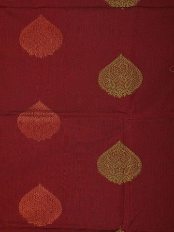 Dark Brown Silk Cotton Saree with Zari Brocade Design on the Body with Contrast Border - Diadem