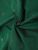 Dark Green Silk Cotton Saree with Flower Motifs on the Body with Contrast Border - Diadem