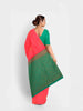 Pink Silk Saree with Zari Butta on the body and without Border - Diadem