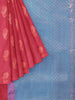 Dark Red Silk Saree with Paisley Motif on the body and Without Border - Diadem