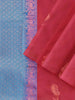 Dark Red Silk Saree with Paisley Motif on the body and Without Border - Diadem