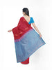 Dark Red Silk Saree with Paisley Motif on the body and Without Border - Diadem
