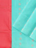 Aqua Green Silk Saree with Zari Butta on the body and Without Border - Diadem