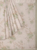 Ivory and Green Organza Silk Saree with Floral Prints on the body and Embroidery Border - Diadem