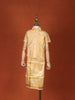 Sandal Silk Dhoti with Matching Half Sleeve Shirt - Diadem