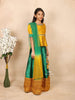 Mustard Yellow Silk Pavada Sattai Set for Girls - Diadem