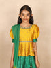Mustard Yellow Silk Pavada Sattai Set for Girls - Diadem