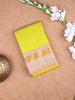 Light Green Pure Kanchipuram Bridal Silk Saree with Geometric Design on the Body with Zari Border - Diadem