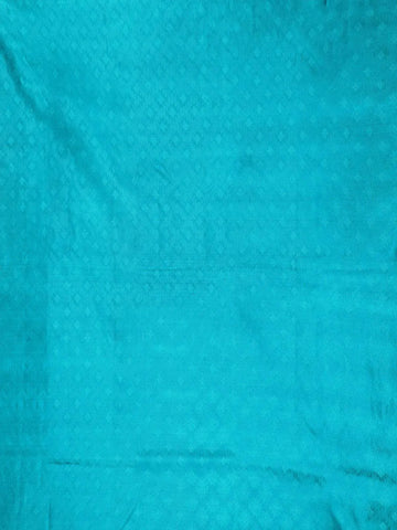 Dark Blue Pure Kanchipuram Bridal Silk Saree with Ikat Design on the Body with Zari Border - Diadem